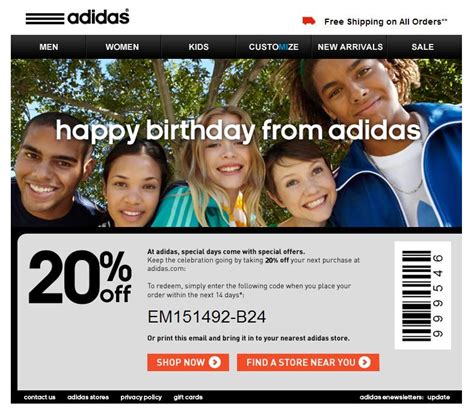 adidas birthday discount|adidas birthday voucher.